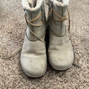 UGG Cream Boots with Tan Details